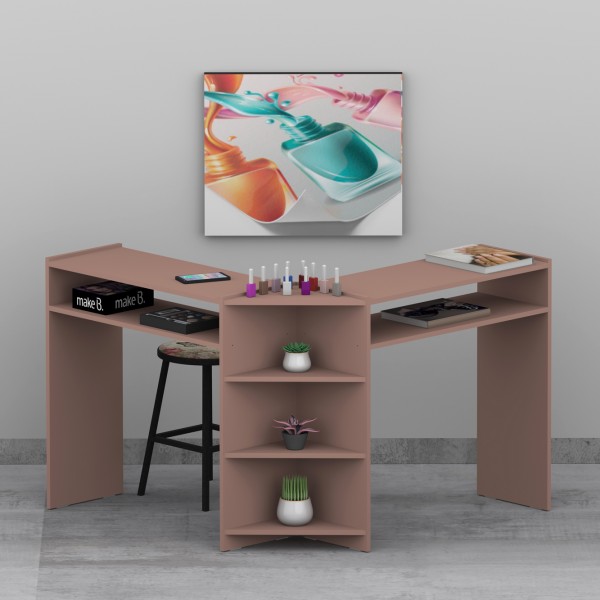 Mesa Manicure L Simples Rosê - Olivar Móveis