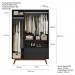 Guarda Roupa Retro Alpi 3 Portas 2 Gavetas Preto - Olivar Móveis