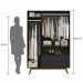 Guarda Roupa Retro Alpi 3 Portas 2 Gavetas Preto - Olivar Móveis