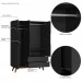 Guarda Roupa Retro Alpi 3 Portas 2 Gavetas Preto - Olivar Móveis