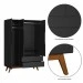 Guarda Roupa Retro Alpi 3 Portas 2 Gavetas Preto - Olivar Móveis