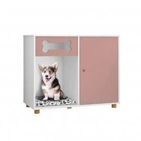 Aparador Pet Dog  Branco/Rose - Olivar Móveis