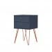 Mesa de Cabeceira Retro Metal Bled 2 Gavetas Azul Navy - Olivar Móveis