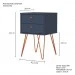Mesa de Cabeceira Retro Metal Bled 2 Gavetas Azul Navy - Olivar Móveis