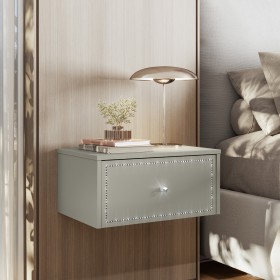 Mesa de Cabeceira Penteadeira Suspensa Strass com Divisórias 50cm Off White Ac - Olivar Móveis