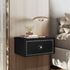 Mesa de Cabeceira Suspensa Strass 50cm Preto Ac - Olivar Móveis