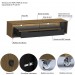Rack para Sala com Led e Rodízios P/Tv 65 Polegadas 175cm Loop Cedro/Preto-Olivar Móveis