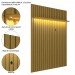 Rack Duo Pés Madeira e Painel Ripado com Led London 177cm TV 70 Polegadas Cedro/Off White – Olivar Móveis