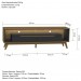 Rack Duo Pés Madeira e Painel Ripado com Led London 177cm TV 70 Polegadas Cedro/Preto - Olivar Móveis