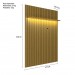 Painel Ripado com Led London 177cm e Rack Loop com Rodízios TV 70 Polegadas Cedro/Preto – Olivar Móveis