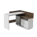Escrivaninha Mega Office 2 Portas Branco/Amendoa - Olivar Móveis