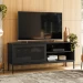 Rack Palha Buriti Até 55 Polegadas 2 Nichos Preto - Olivar Móveis