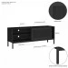 Rack Palha Buriti Até 55 Polegadas 2 Nichos Preto - Olivar Móveis