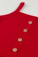 Conjunto Feminino Infantil Botôes Vermelho