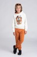 Conjunto Masculino Infantil Bear Pizza Off White