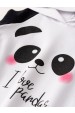 Conjunto Feminino Infantil I Love Pandas Branco