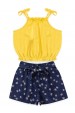 Conjunto Feminino Infantil Margaridas Amarelo