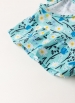 Macacão Feminino Infantil Floral Turquesa