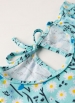 Macacão Feminino Infantil Floral Turquesa