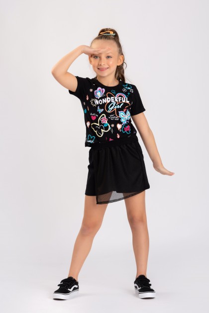 Conjunto Feminino Infantil Wonderful Preto