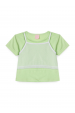 Conjunto Feminino Infantil Canelado Telinha Verde