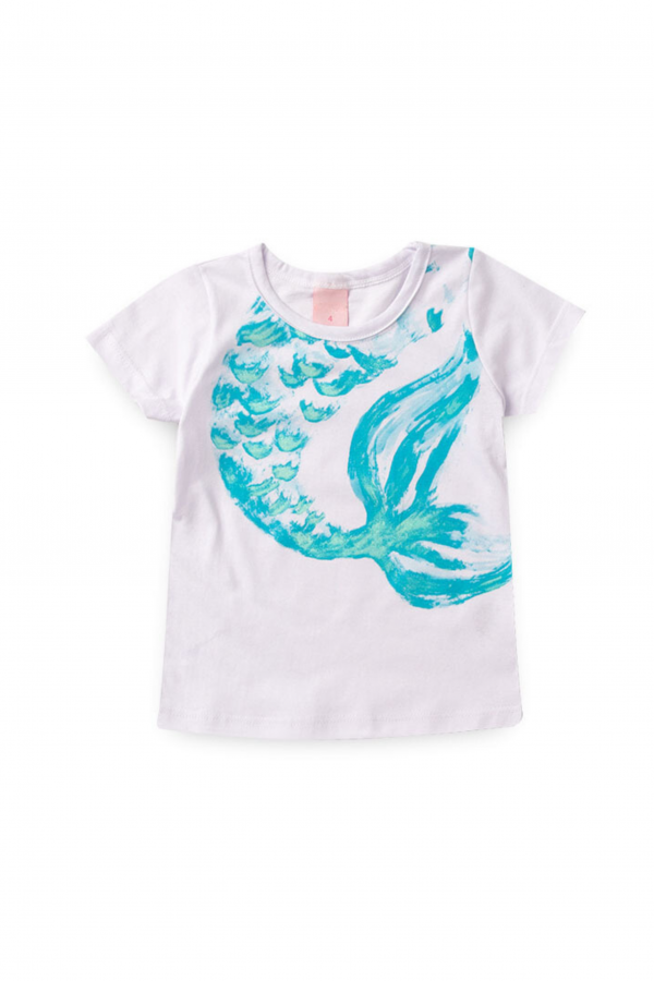 Conjunto Feminino Infantil Cauda de Sereia Branco