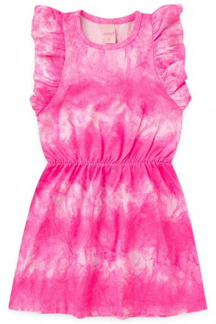 Vestido Infantil Feminino Tie Dye Pink