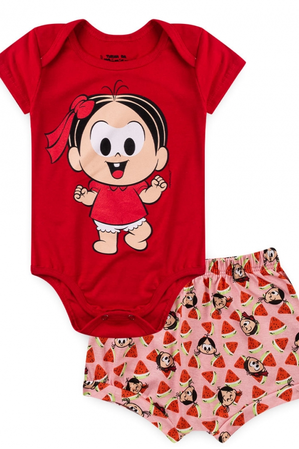 Body Feminino Infantil Mônica Baby Glitter - Turma da Mônica