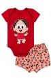 Body Feminino Infantil Mônica Baby Glitter - Turma da Mônica