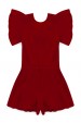 Macaquinho Feminino Infantil Natalino Vermelho