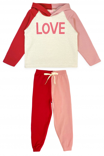 Conjunto Feminino Infantil Love Duocolor