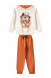 Conjunto Masculino Infantil Bear Pizza Off White