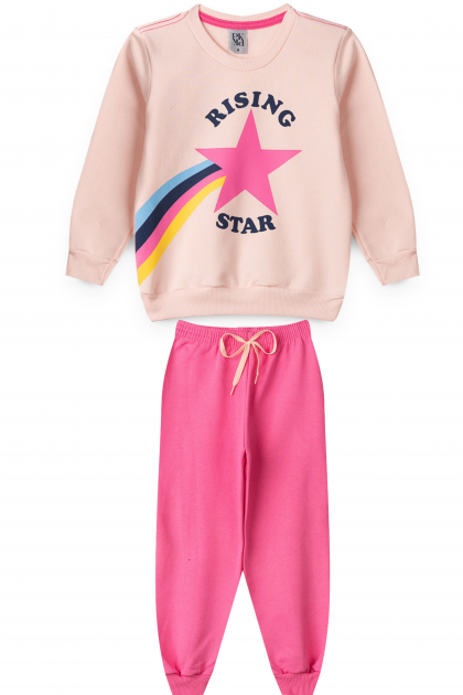 Conjunto Feminino Infantil Rising Star Rosa