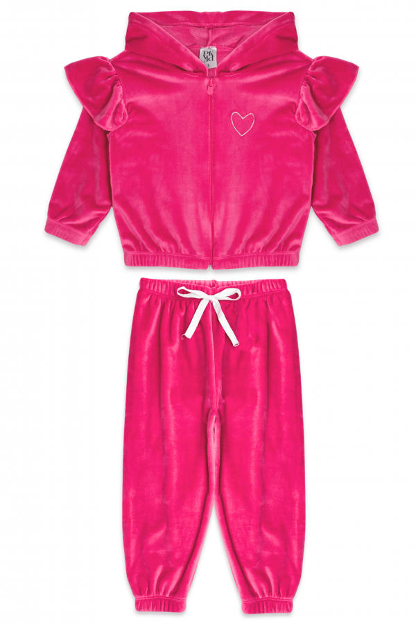 Conjunto Feminino Infantil Coração Plush