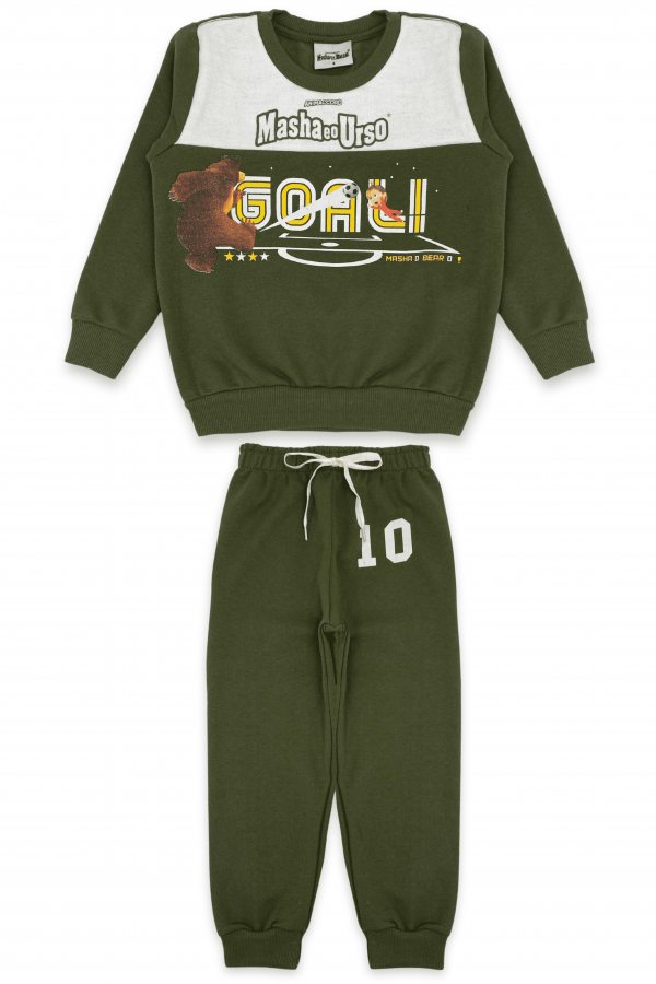 Conjunto Masculino Infantil Goal - Masha e O Urso