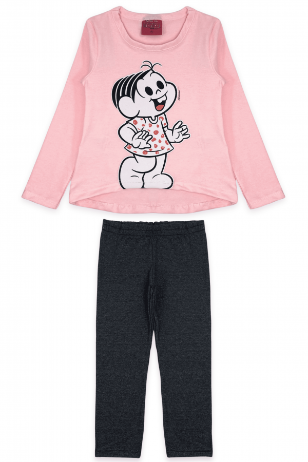 Conjunto Feminino Infantil Mônica Brilhante - Turma da Mônica