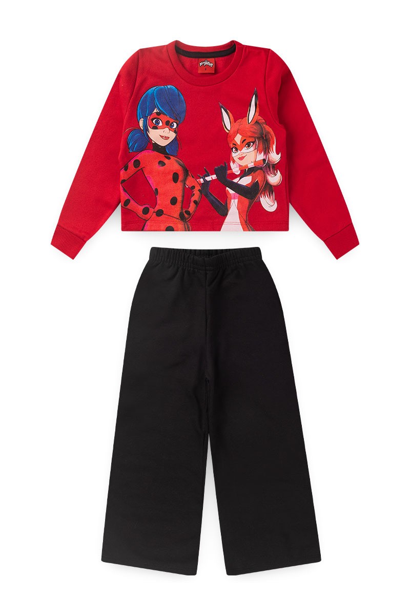 Conjunto Feminino Infantil Miraculous - Ladybug Vermelho