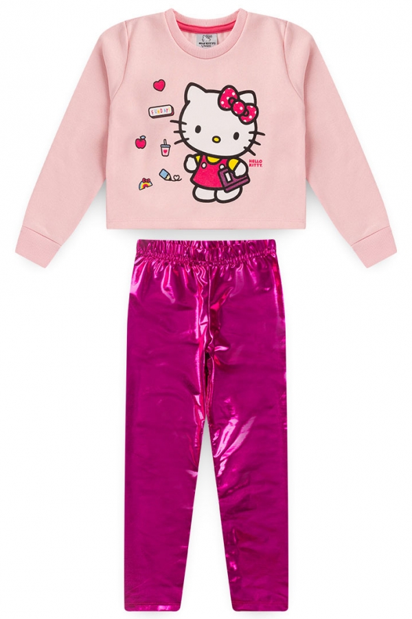 Conjunto Feminino Infantil Reluzente - Hello Kitty