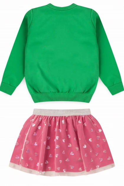 Conjunto Feminino Infantil Corações Holográficos - Turma da Mônica