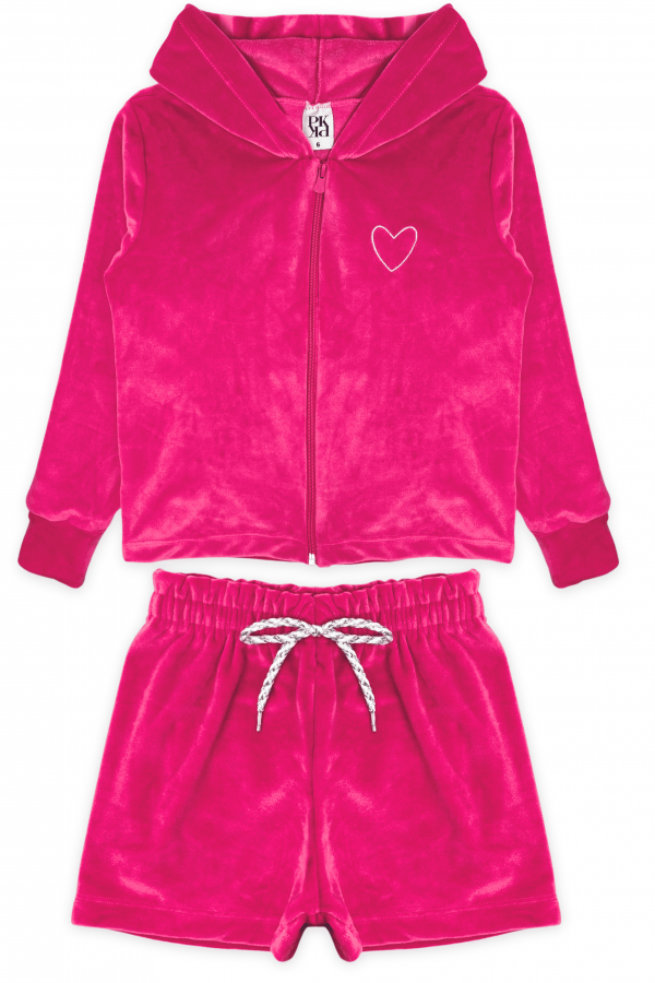 Conjunto Feminino Infantil Jaqueta Bordado