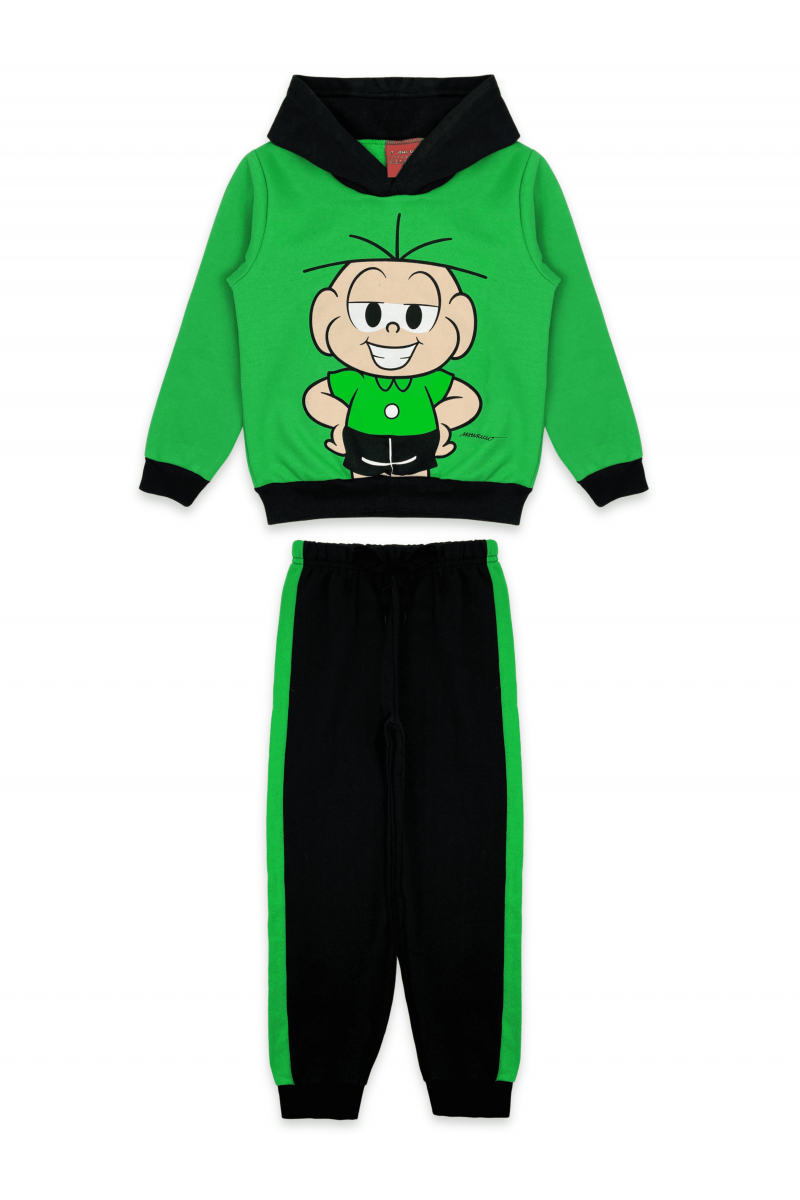 Conjunto Masculino Infantil Cebolinha Sorridente - Turma da Mônica Verde