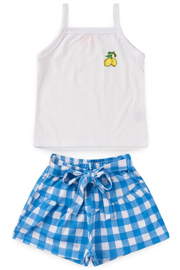 Conjunto Infantil Feminino Blue Chess