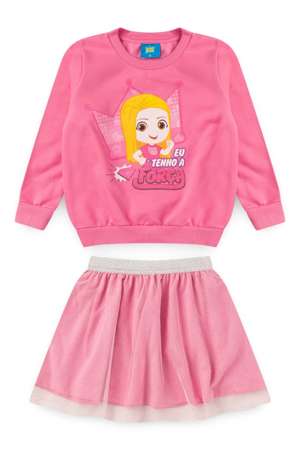 Conjunto Feminino Infantil Aventureira Rosa - Luccas Neto