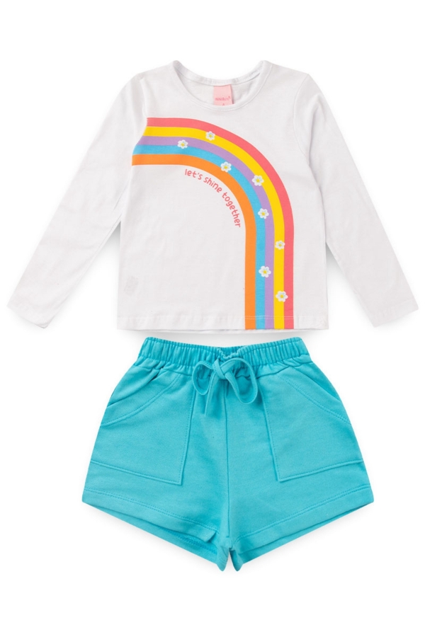 Conjunto Infantil Feminino Arco - íris Encantado