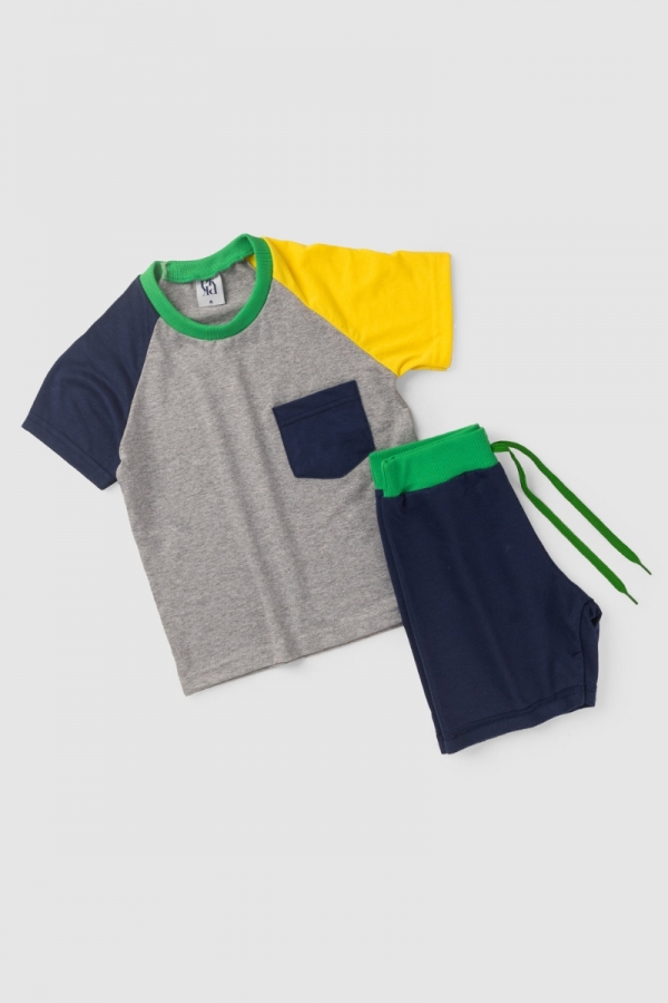 Conjunto Infantil Masculino Bolso Tricolor