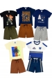 Kit Sortido 10 Peças de Roupas Menino Verão - 5 Camisetas + 5 Bermudas
