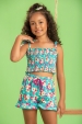 Conjunto Infantil Feminino Lastex Florido