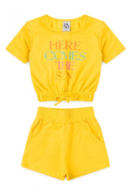 Conjunto Infantil Feminino Aí Vem O Sol