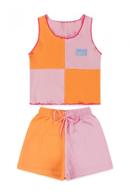 Conjunto Infantil Feminino Contraste Costura