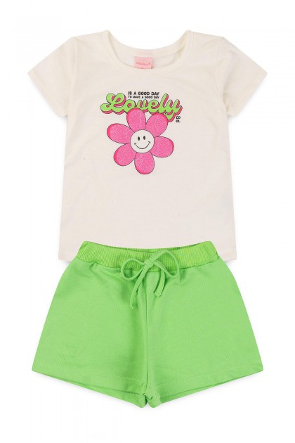 Conjunto Feminino Infantil Adorável Flor